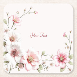 Papper Underlägg av elegant Rosa Vit Blommigt