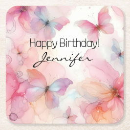 Papper Underlägg av fjäril-Elegant Kvadrat