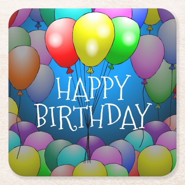 Papper Underlägg av grattis på födelsedagen-bubblo (Framsidan)