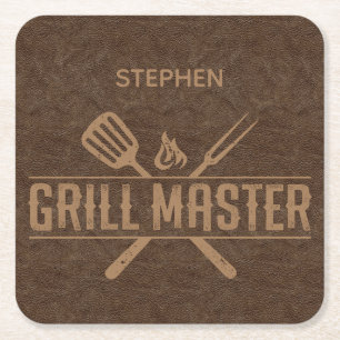 Papper Underlägg av Grill Master Faux Leather Squa Kvadrat