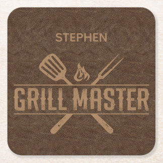 Papper Underlägg av Grill Master Faux Leather Squa Kvadrat