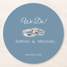 Papper Underlägg av grönt Blue och White-Bröllop