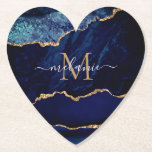 Papper Underlägg av havets blåa Guld Anpassningsba<br><div class="desc">Pappra Underlägg med Monogram Namn Agate Navy Blue Guld Gemstone Marble Geode Glitter Gnistra Personlig Birthday - Annibröllopsdag eller Bröllop Gift / Supparly - Add Your Brev / Namn - Text or Remove - make Your Speciell Underlägg Gift - Resize and move or remove and add text / inslag with...</div>
