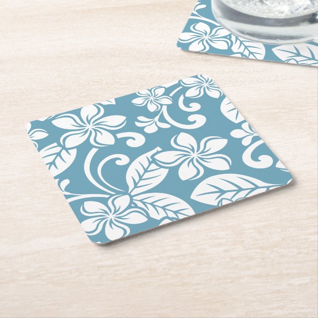 PAPPER Underlägg AV ISLAND PLUMERIA (SLAT BLUE) Kvadrat (Vinklad)