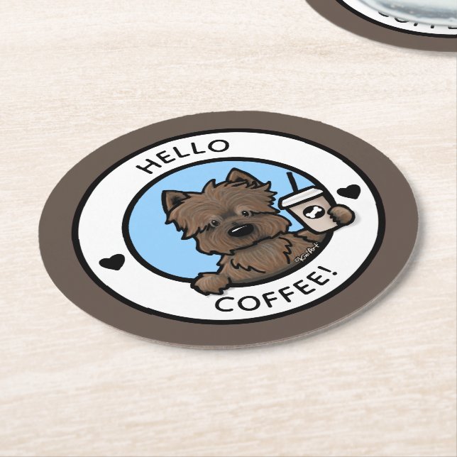 Papper Underlägg av KiniArt-kaffekassunda i Kairn (Vinklad)