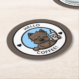 Papper Underlägg av KiniArt-kaffekassunda i Kairn Rund