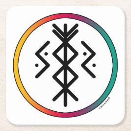 Papper Underlägg av lyckad och välmående Bindrune