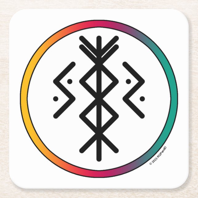 Papper Underlägg av lyckad och välmående Bindrune (Framsidan)