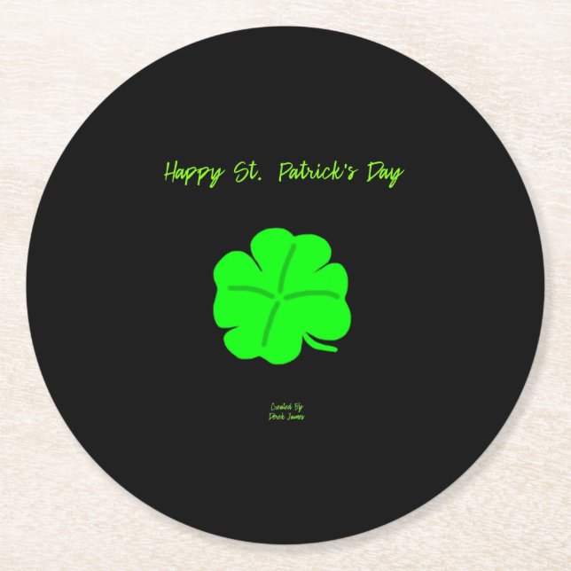 Papper Underlägg av lycklig St. Patrick Day Round Rund (Framsidan)