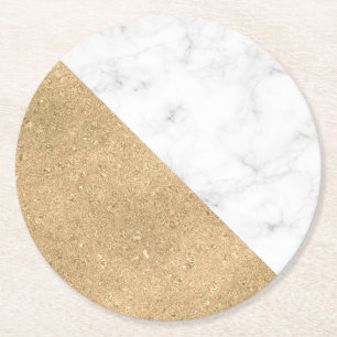 Papper Underlägg av metallisk Guld-runda