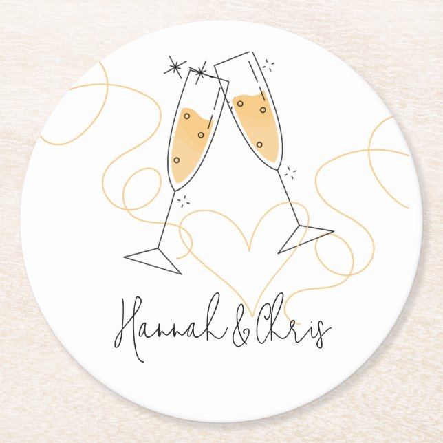 Papper Underlägg av modern popup-Förlovning Rund (Framsidan)