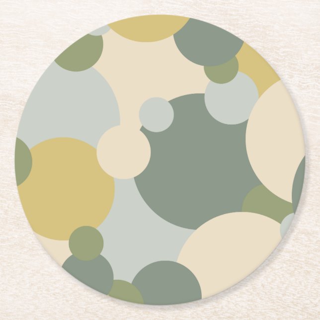 papper underlägg av molekyl av grönt-gult rund (Framsidan)