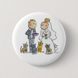 Papper Underlägg av par i bröllop Knapp