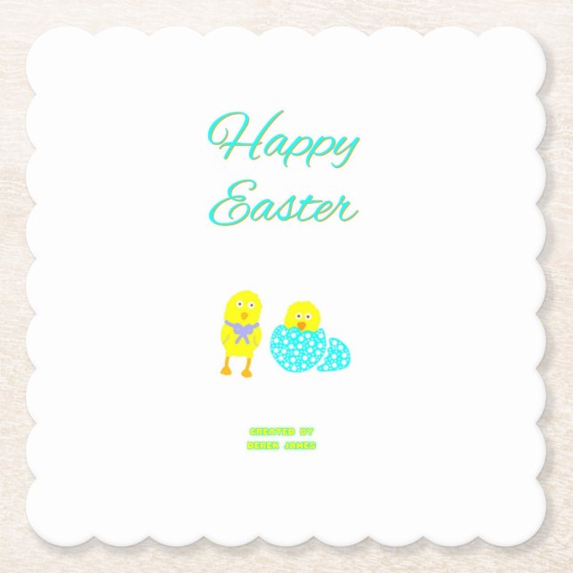 Papper Underlägg av påsk-skrafferingar på kallopad (Framsida)