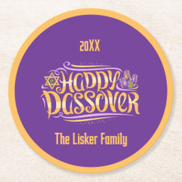 Papper Underlägg av Passover-familjen i Vin Rund