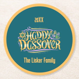 Papper Underlägg av Passover-familjen i Vin Rund