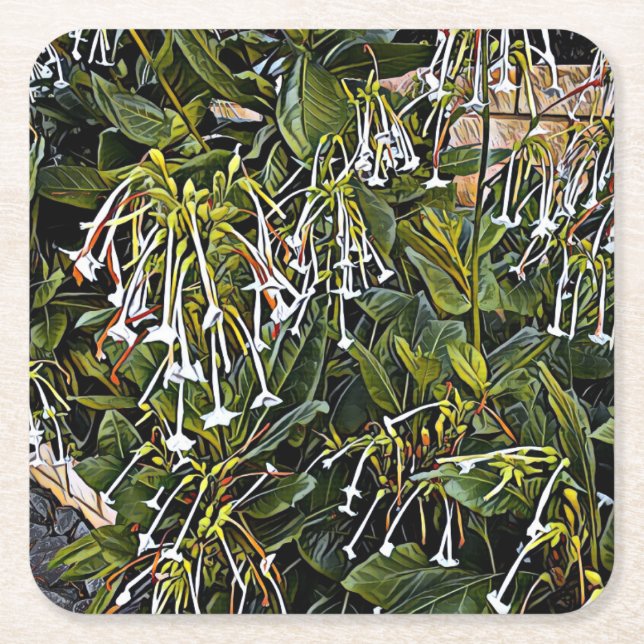 Papper Underlägg av prydnadsväxter och Blommar Kvadrat (Framsidan)