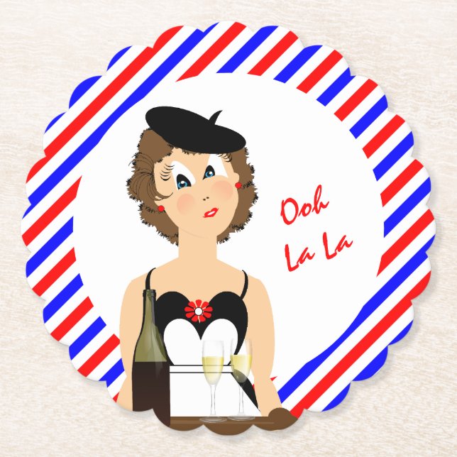 Papper Underlägg av Roligt för temat Ost och Vin F (Framsida)