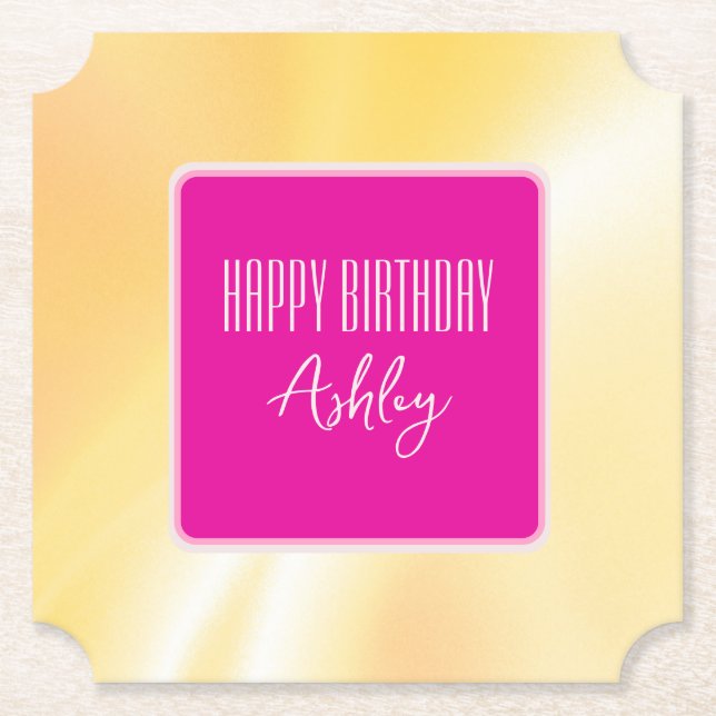 Papper Underlägg av rosa och Gult (Framsida)