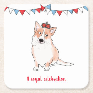papper underlägg av royal corgi2 kvadrat