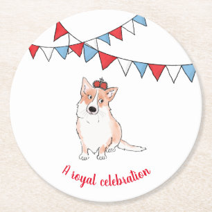 papper underlägg av royal corgi runda rund