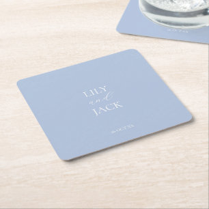 Papper Underlägg av snyggt Dusty Blue & White Bröl Kvadrat