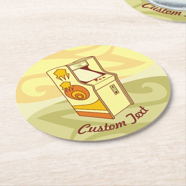 Papper underlägg av tallspelskonsol runt  (Vinklad)