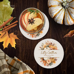 Papper Underlägg av Thanksgivingen Blommigtar Rund