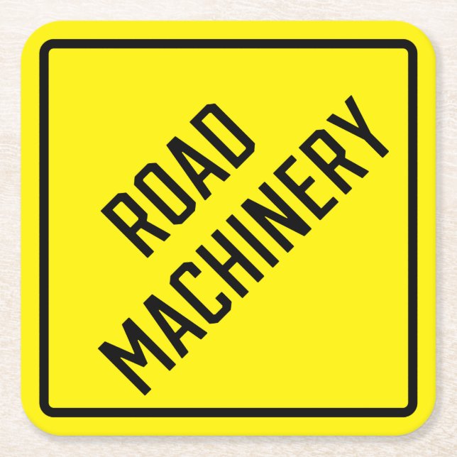 Papper Underlägg av vägmaskiner Kvadrat (Framsidan)