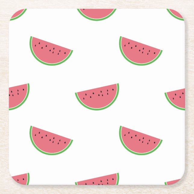 Papper Underlägg av Watermelon Mönster sommar Part Kvadrat (Framsidan)