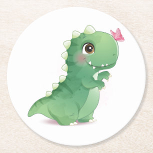 PAPPER UNDERLÄGG: BABY DINOSAUR UNDERLÄGG PAPPER RUND