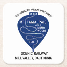Papper Underlägg Crookedest Railroad Mt Tamalpais