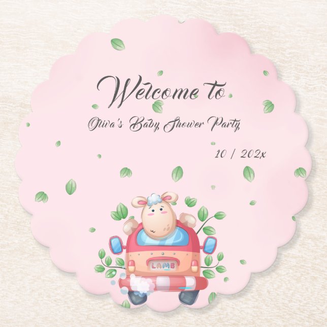 Papper Underlägg för   av Cute Baby Lamb Baby Show (Framsida)