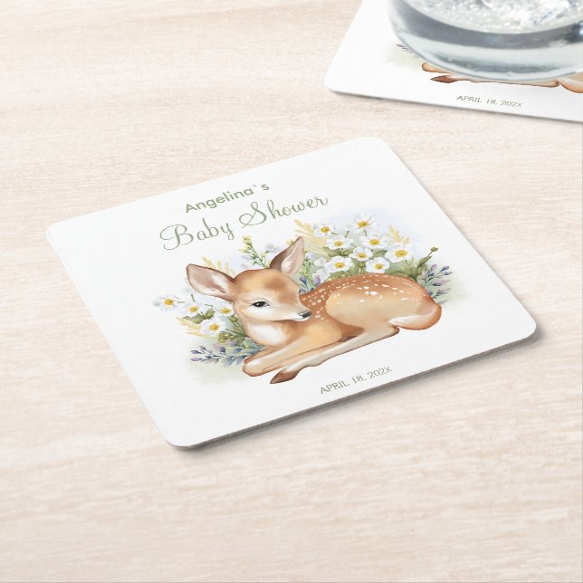 Papper Underlägg för babyvisningsprogram Kvadrat (Vinklad)