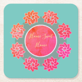 Papper underlägg för bekvämlighet och söt kvadrat