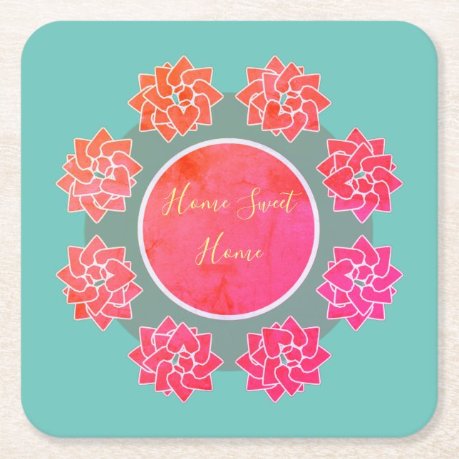 Papper underlägg för bekvämlighet och söt kvadrat (Framsidan)