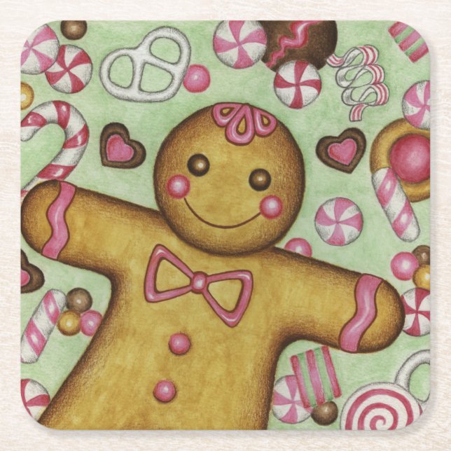 Papper Underlägg för julgodis Kvadrat (Framsidan)