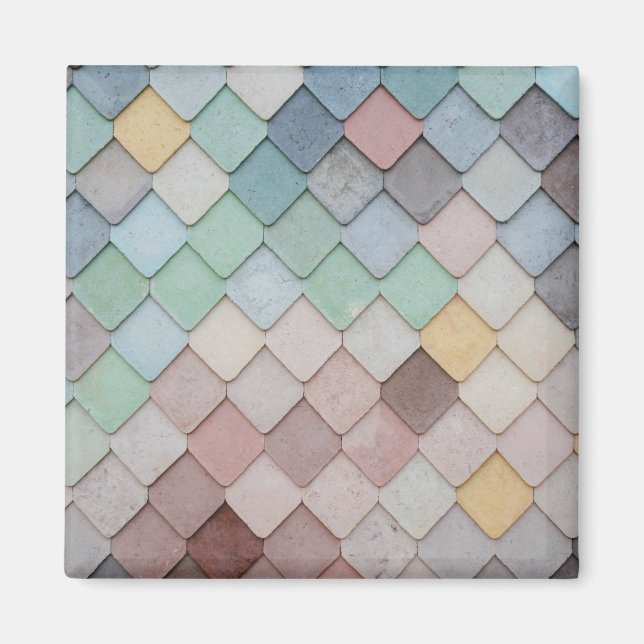 Papper Underlägg för shabby chic-pastellplattor Magnet (Framsidan)