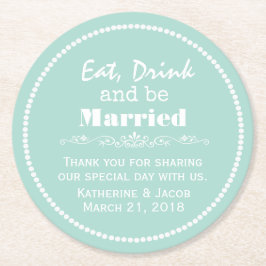 Papper Underlägg för Tack för Mint Grönt Bröllop