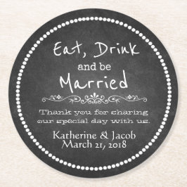 Papper Underlägg för Tack i Bröllop i Kalkboard