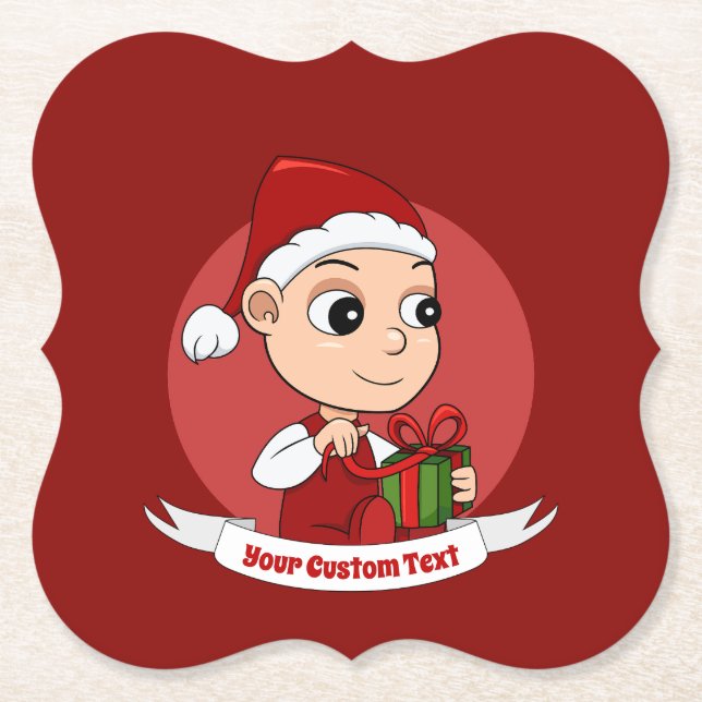 Papper Underlägg för tecknaden baby i julafton (Framsida)