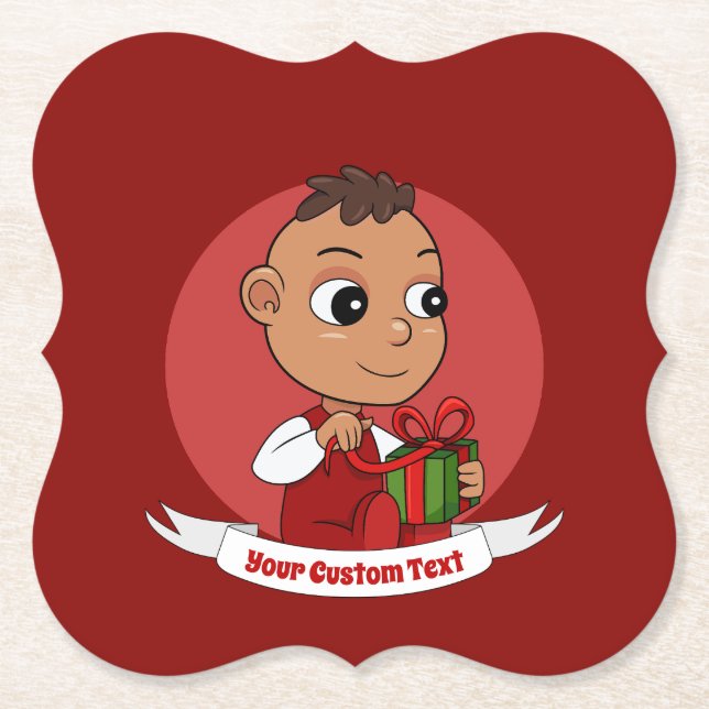 Papper Underlägg för tecknaden baby i julafton (Framsida)