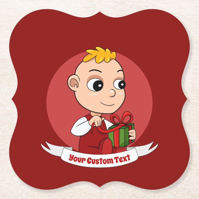 Papper Underlägg för tecknaden baby i julafton (Framsida)