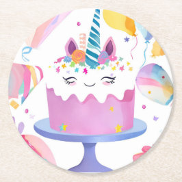 Papper Underlägg för Unicorn Cake Round