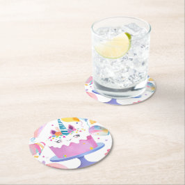 Papper Underlägg för Unicorn Cake Round Rund