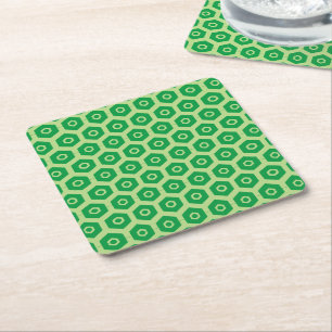Papper Underlägg - Grönt Hexagons Kvadrat