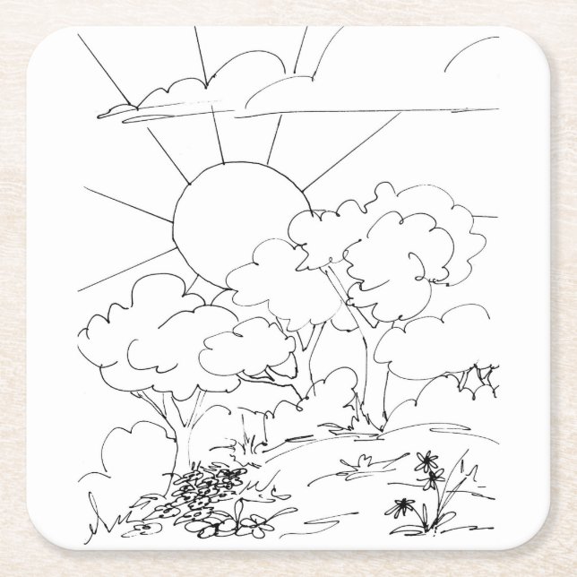 Papper Underlägg - gryning över Backe (Framsidan)