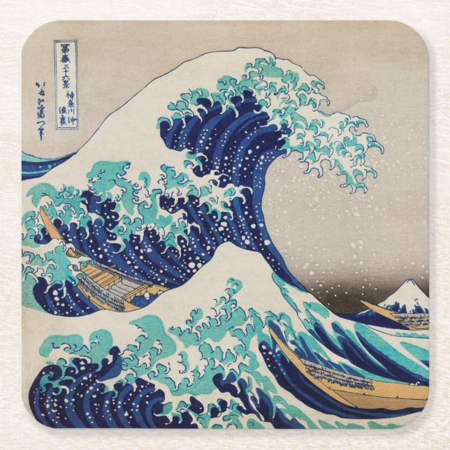 PAPPER UNDERLÄGG: HOKUSAI : WAVE UNDERLÄGG PAPPER KVADRAT (Framsidan)
