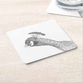 Papper Underlägg - Husdjur med huvud till Färg Kvadrat