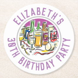 Papper Underlägg i 30års födelsedag-rundan Rund